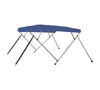 vidaXL Toldo Bimini de 4 Arcos para Barco Embarcación de Recreo Antimoho Correas de Nailon Ajustables Parasol de Lona Azul 243x210x137 cm