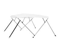 vidaXL Toldo Bimini de 4 Arcos para Barco Embarcación de Recreo Antimoho Correas de Nailon Ajustables Parasol de Lona Blanco 243x196x137 cm