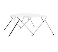 vidaXL Toldo Bimini de 4 Arcos para Barco Embarcación de Recreo Antimoho Correas de Nailon Ajustables Parasol de Lona Blanco 243x196x137 cm