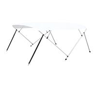 vidaXL Toldo Bimini de 4 Arcos para Barco Embarcación de Recreo Antimoho Correas de Nailon Ajustables Estable Parasol Blanco 243x(230-244) X137 cm