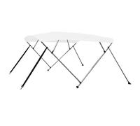 vidaXL Toldo Bimini de 4 Arcos para Barco Embarcación de Recreo Antimoho Correas de Nailon Ajustables Parasol de Lona Blanco 243x180x137 cm