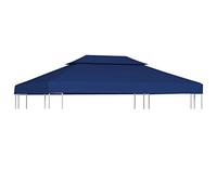 vidaXL Toldo de Cenador 2 Niveles 310 g/m² 3x3 m Azul Pabellón Patio Parasol