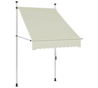 vidaXL Toldo de Funcionamiento con Manivela Manual Retráctil de Patio Lona Parasol para Porche Jardín Sombra Exterior Terraza 100 cm Color Crema