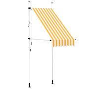 vidaXL Toldo de Funcionamiento con Manivela Manual Retráctil de Patio Lona Parasol Porche Jardín Sombra Exterior Terraza 100 cm Naranja Blanco a Rayas