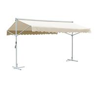vidaXL Toldo de Pie Independiente Aire Libre Camping Protección Balcón Exterior Solar Pabellón Cubre Impermeable Tienda Quiosco Sombrilla Crema