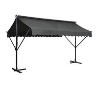 vidaXL Toldo de Pie Independiente Lona con Patas de Patio Jardín Parasol Portátil de Exterior Terraza Acero y Tela PU Gris Antracita 400x300 cm