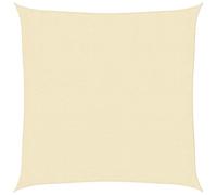 vidaXL Toldo de Vela Parasol Lona Protector Solar Sombra de Patio Jardín Terraza Balcón Parque Infantil Exterior Crema HDPE 160 g/m² 2,5x2,5 m