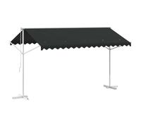 vidaXL Toldo Independiente 4 x 3 m Poliéster Gris Antracita, Toldo Moderno para Exteriores, fácil de Limpiar, Resistente al Clima y Ajustable, Ideal para Sombra de jardín