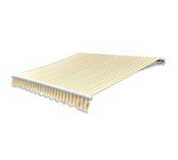 vidaXL Toldo Jardín Plegable 400 cm Motorizado Amarillo Blanco Terraza Balcón