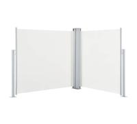 vidaXL Toldo Lateral Retráctil para Patio Pantalla de Terraza Mampara Parasol de Exterior Jardín Tela de Lona PU Crema Soporte de Hierro 100x600 cm
