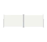 vidaXL Toldo Lateral Retráctil Jardín Separador Terraza Balcón Pantalla Solar Viento Enrollable Función Retroceso Automático Crema 200x600 cm