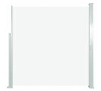 vidaXL Toldo Lateral Retráctil de Jardín Separador Terraza Balcón Pantalla Solar Viento Enrollable Función Retroceso Automático Crema 140x300 cm