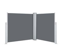 vidaXL Toldo Lateral Retráctil para Patio Pantalla de Terraza Mampara Parasol de Exterior Jardín Tela de Lona PU Antracita Soporte Hierro 100x600 cm