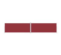 vidaXL Toldo Lateral Retráctil Jardín Separador Terraza Balcón Pantalla Solar Viento Enrollable Función Retroceso Automático Rojo 200x1000 cm