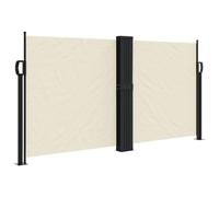 vidaXL Toldo Lateral Retráctil, Pantalla de Privacidad Independiente, Protección UV, Sombrilla para Jardín Patio Terraza Balcón, Crema 120x1000 cm
