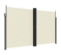 vidaXL Toldo Lateral Retráctil, Pantalla de Privacidad, Sombrilla Independiente, Mosquitera para Jardín Patio Balcón Terraza Porche, Crema