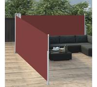 vidaXL Toldo Lateral Retráctil para Patio Pantalla de Mampara Parasol de Exterior Jardín Tela de Lona PU Marrón Soporte de Hierro 100x1000 cm