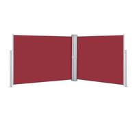 vidaXL Toldo Lateral Retráctil para Patio Pantalla de Terraza Mampara Parasol de Exterior Jardín Tela de Lona PU Rojo Soporte de Hierro 140x1000 cm