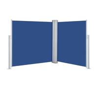 vidaXL Toldo Lateral Retráctil para Patio Pantalla de Terraza Mampara Parasol de Exterior Jardín Tela de Lona PU Azul Soporte de Hierro 100x600 cm