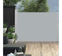 vidaXL Toldo Lateral Retráctil para Patio Pantalla de Terraza Mampara Parasol de Exterior Jardín Tela de Lona PU Gris Soporte de Hierro 120x500 cm