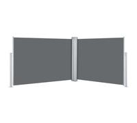 vidaXL Toldo Lateral Retráctil para Patio Pantalla de Terraza Mampara Parasol de Exterior Jardín Tela de Lona PU Antracita Soporte Hierro 100x1000 cm