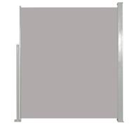 vidaXL Toldo Lateral Retráctil para Patio Pantalla de Terraza Mampara Parasol de Exterior Jardín Tela de Lona PU Gris Soporte de Hierro 170x300 cm