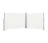 vidaXL Toldo Lateral Retráctil para Patio Pantalla de Terraza Mampara Parasol de Exterior Jardín Tela de Lona PU Crema Soporte de Hierro 100x1000 cm