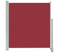 vidaXL Toldo Lateral Retráctil para Patio Pantalla de Terraza Mampara Parasol de Exterior Jardín Tela de Lona PU Rojo con Soporte de Hierro 140x300 cm