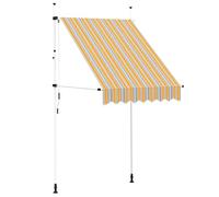 vidaXL Toldo Manual Retráctil 150 cm Amarillo Azul Parasol Sombrilla Cubierta