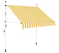 vidaXL Toldo Manual Retráctil 150cm Naranja y Blanco Parasol Sombrilla Cubierta