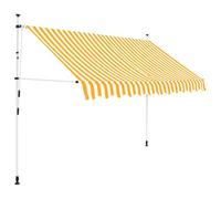 vidaXL Toldo retráctil manual 250 cm naranja y blanco – parasol/sombrilla