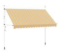 vidaXL Toldo Manual Retráctil 350 cm Amarillo Azul Parasol Sombrilla Cubierta