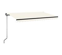 vidaXL Toldo Manual Retráctil con LED, Sombrilla Plegable, Toldo Resistente al Agua Rayos UV, Toldo para Balcón Jardín Terraza, Color Crema