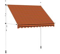 vidaXL Toldo Manual Retráctil de Brazo Plegable Exteriores Dar Sombra a Jardín Balcones Terrazas Extensible Ajustable 250cm Naranja y Marrón