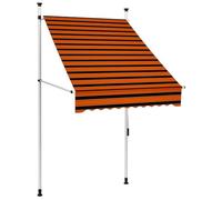 vidaXL Toldo Manual Retráctil Sombrilla Protección Exterior Solar Pabellón Cubre Impermeable Tienda Aire Libre Camping Quiosco Balcón Naranja y Marrón