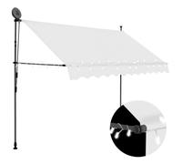 vidaXL Toldo Manual Retráctil, Sombrilla con LED, Pabellón de Protección para Ventana, Toldo para Jardín Terraza Balcón, Color Crema 250 cm