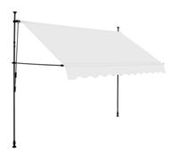 vidaXL Toldo Manual Retráctil, Sombrilla con LED, Pabellón de Protección para Ventana, Toldo para Jardín Terraza Balcón, Color Crema 300 cm