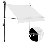 vidaXL Toldo Manual Retráctil, Sombrilla con LED, Pabellón de Protección para Ventana, Toldo para Jardín Terraza Balcón, Color Crema 100 cm