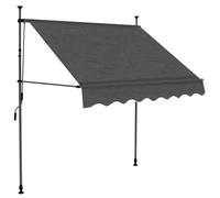 vidaXL Toldo Manual Retráctil, Sombrilla con LED, Pabellón de Protección para Ventana, Toldo para Jardín Terraza Balcón, Gris Antracita 200 cm