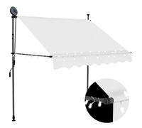 vidaXL Toldo Manual Retráctil, Sombrilla con LED, Pabellón de Protección para Ventana, Toldo para Jardín Terraza Balcón, Color Crema 150 cm