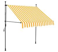 vidaXL Toldo Manual Retráctil, Sombrilla con LED, Pabellón de Protección para Ventana, Toldo para Jardín Terraza Balcón, Blanco Naranja 100 cm