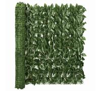 vidaXL Toldo para Balcón Parasol Pantalla Privacidad Malla Ocultación Patio Jardín Terraza Protección Impermeable con Hojas Verde Oscuro 300x100 cm