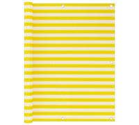 vidaXL Toldo para Balcón Parasol Pantalla Privacidad Malla Ocultación Patio Jardín Terraza Protección Impermeable HDPE Amarillo y Blanco 120x600 cm