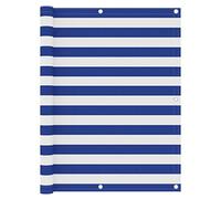 vidaXL Toldo para Balcón Parasol Pantalla Privacidad Malla Ocultación Patio Jardín Terraza Protección Tela Oxford Blanco y Azul 120x400 cm