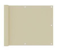 vidaXL Toldo para Balcón Parasol Pantalla Privacidad Malla Ocultación Patio Jardín Terraza Protección Impermeable Tela Oxford Crema 75x500 cm
