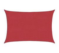 vidaXL Toldo Parasol Lona Protector Solar Sombra de Patio Jardín Terraza Balcón Parque Infantil Exterior de Vela Rojo HDPE 160 g/m² 3x5 m