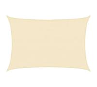 vidaXL Toldo Parasol Lona Protector Solar Sombra de Patio Jardín Terraza Balcón Parque Infantil Exterior de Vela Crema HDPE 160 g/m² 3,5x4,5 m