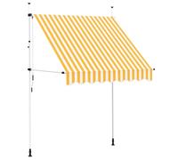 vidaXL Toldo Manual Retráctil 200cm Naranja Blanco Parasol Sombrilla Cubierta