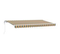 vidaXL Toldo retráctil 4 x 2m en Verde y Amarillo. Tiene un Marco Resistente a los Rayos UV y al Agua, Brazos Ajustables y está Hecho de Aluminio Recubierto de Polvo. Es una Buena solución para sombr