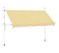 vidaXL Toldo retráctil, 400 cm, para balcón, a rayas blanco/naranja